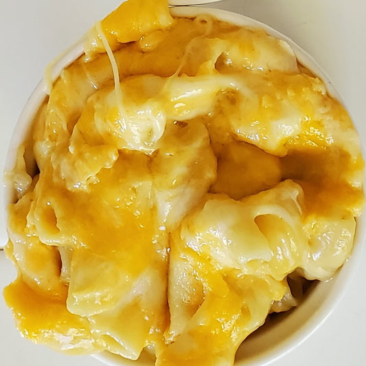 Good Ol' home southern made Mac & Cheese. "Sure to meet your cheesiest desires"